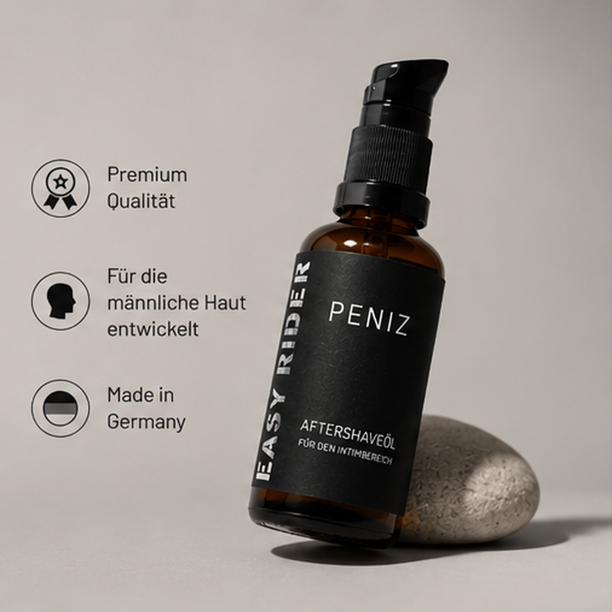 Easy Rider Peniz Aftershaveöl für Männer zur Pflege der Haut nach der Intimrasur, Made in Germany, Premium-Qualität für empfindliche Haut.