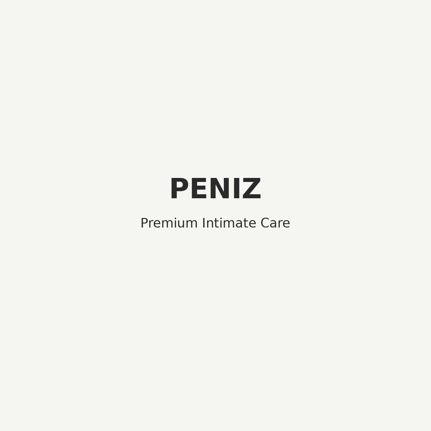 PENIZ Premium Intimate Care Logo auf hellem Hintergrund. Minimalistische Premium Männerpflege für moderne Intimhygiene und tägliche Pflege.